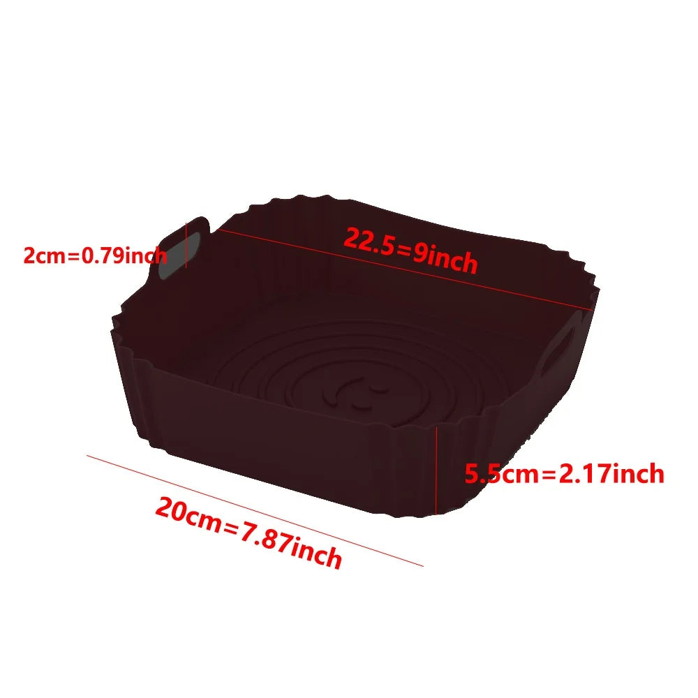Reusable Airfryer Pan Liner Accessories Silicone Air Fryers Oven Baking Tray Pizza Chicken Airfryer Non-Stick Silicone Mould
